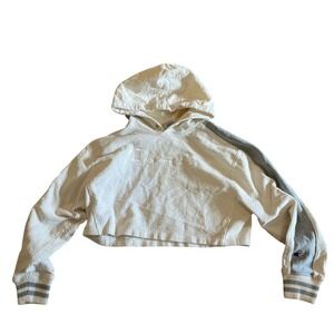 Champion Corduroy Cropped‎ Hoodie Pullover Sweatshirt SZ Med